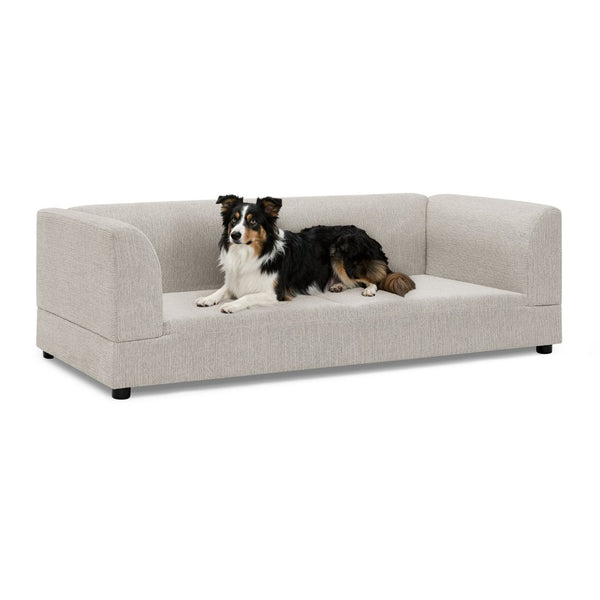 English Elm Comfortable Linen Upholstered Pet Sofa with Backrest and Armrests for Large Dogs Beige W487P430318