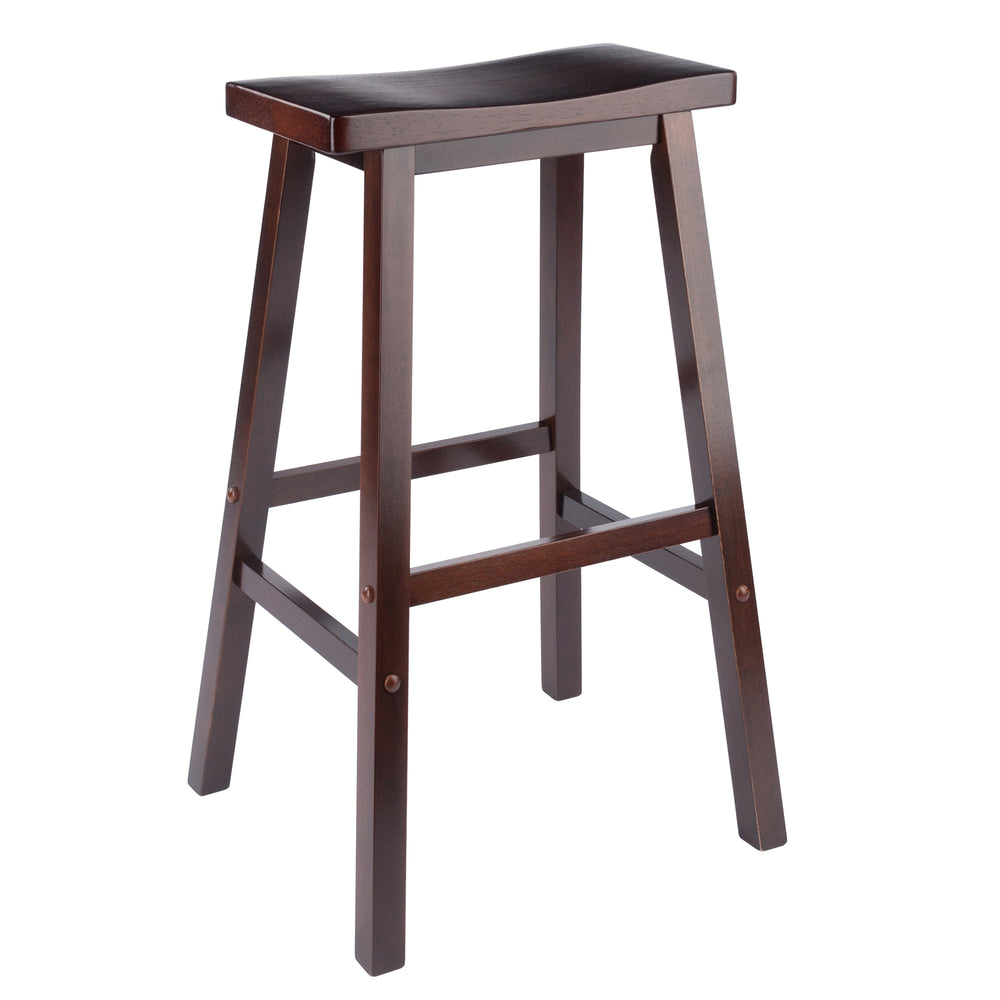 Winsome Wood Satori Saddle Seat Bar Stool – Elegant Walnut Finish, Sturdy Design, Comfort & Style For Home Bars Walnut Solid Wood 94089-winsome-wood