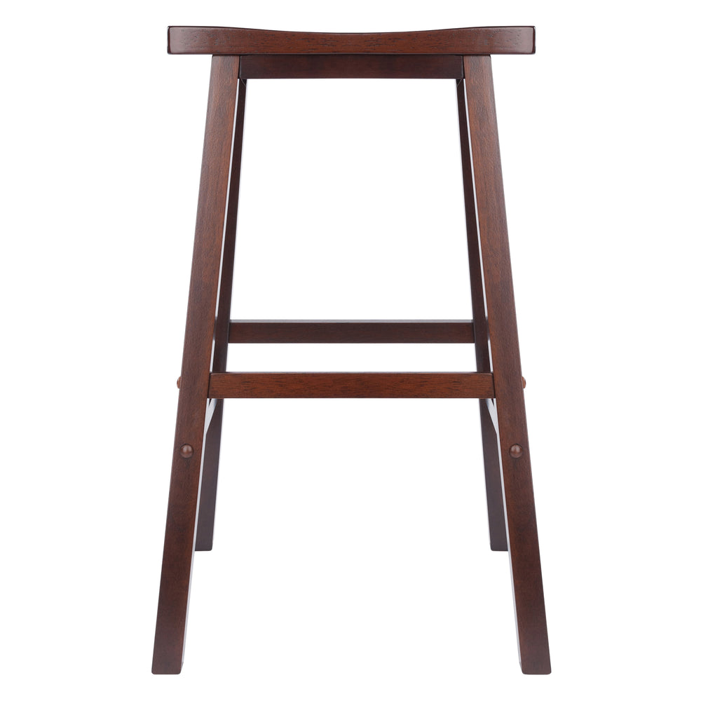 Winsome Wood Satori Saddle Seat Bar Stool – Elegant Walnut Finish, Sturdy Design, Comfort & Style For Home Bars Walnut Solid Wood 94089-winsome-wood