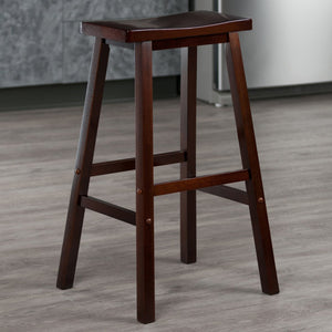Winsome Wood Satori Saddle Seat Bar Stool – Elegant Walnut Finish, Sturdy Design, Comfort & Style For Home Bars Walnut Solid Wood 94089-winsome-wood