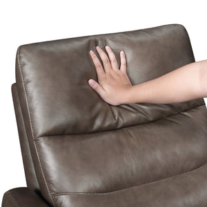 English Elm Luxurious swivel glider recliner chair with top-grain leather, plush foam over coils and sturdy frame Dark Brown 36 L x 30.5 W x 26 H B011P395599