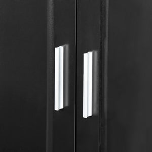 English Elm Tall Bathroom Storage Cabinet – Slim Black MDF Organizer with 2 Doors, 2 Drawers, Adjustable Shelves, Anti-Tip Device N725P172882B