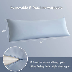 English Elm 1- Piece Full Body Cooling Pillow with Nylon Spandex Cover for Side Sleepers Blue B035P482975