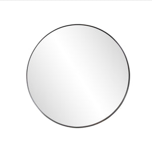 Howard Elliott Stainless Steel Round Mirror - Modern Polished Black Frame, Easy To Hang, Stylish Home Decor Option Black Stainless Steel 94095-howard-elliott