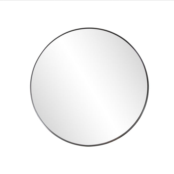 Howard Elliott Stainless Steel Round Mirror - Modern Polished Black Frame, Easy To Hang, Stylish Home Decor Option Black Stainless Steel 94095-howard-elliott