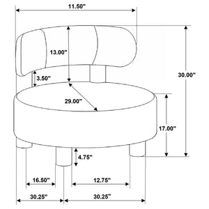 English Elm Modern Boucle Upholstered Barrel Accent Chair with Plush Round Seat, Slim Back & Natural Wood Legs Orange 30.51 L x 30.51 W x 30.1 H B011P308570