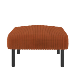 English Elm UNITED Corduroy Ottoman Footstool with Sturdy Frame, Soft Padded Seat, Versatile Living Room Stool Orange W1568P307254