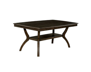 English Elm Modern Antique Walnut Dining Table with Open Lower Shelf, Rounded Ends, 66" Rectangle, Stylish Base B2741P321095