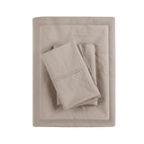 Madison Park Peached Percale Casual 200 Thread Count Relaxed Cotton Percale Sheet Set MP20-5410 Khaki