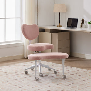 English Elm Meditation Chair Plus - Plus-Size Cross-Legged Swivel Seat with Memory Foam, Lumbar Support, Pink W1143P360516