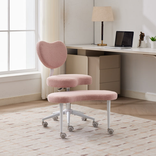 English Elm Meditation Chair Plus - Plus-Size Cross-Legged Swivel Seat with Memory Foam, Lumbar Support, Pink W1143P360516