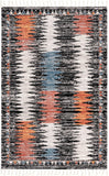 Unique Loom Aramis Landon Machine Made Tribal Rug Multi, Black/Ivory/Light Blue/Terracotta/Orange 5' 3" x 8' 0"