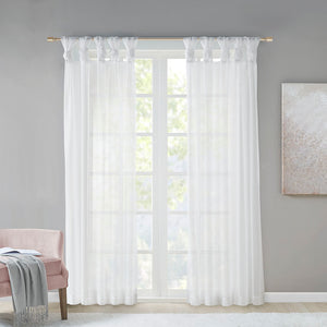 JLA Home Madison Park - Twist Voile Sheer Panels with Twist-Tab Header, OEKO-TEX Certified, Soft Draping Light Filter White MP40-5468