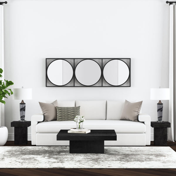 Basset Mirror Padula Cocktail Table - Modern Minimalist Design In Matte Black, Solid Wood & Mango Veneers Elegance Black Mango Veneers 9410-lr-130