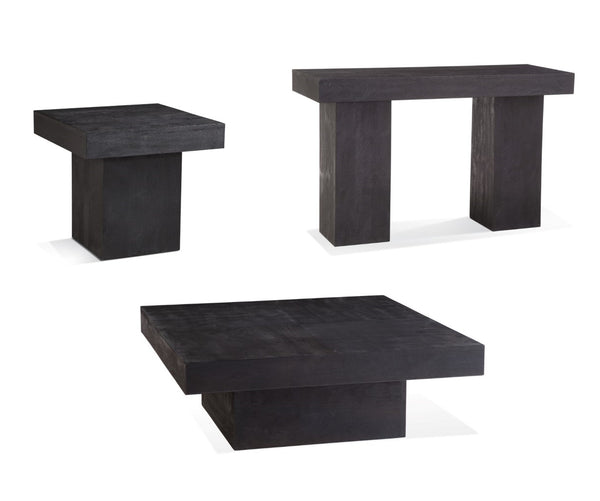 Basset Mirror Padula Small End Table - Modern Minimalist Design In Matte Black For Elegant Living Spaces Black Mango Veneers 9410-lr-250