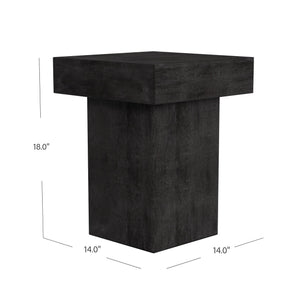 Basset Mirror Padula Small End Table - Modern Minimalist Design In Matte Black For Elegant Living Spaces Black Mango Veneers 9410-lr-250