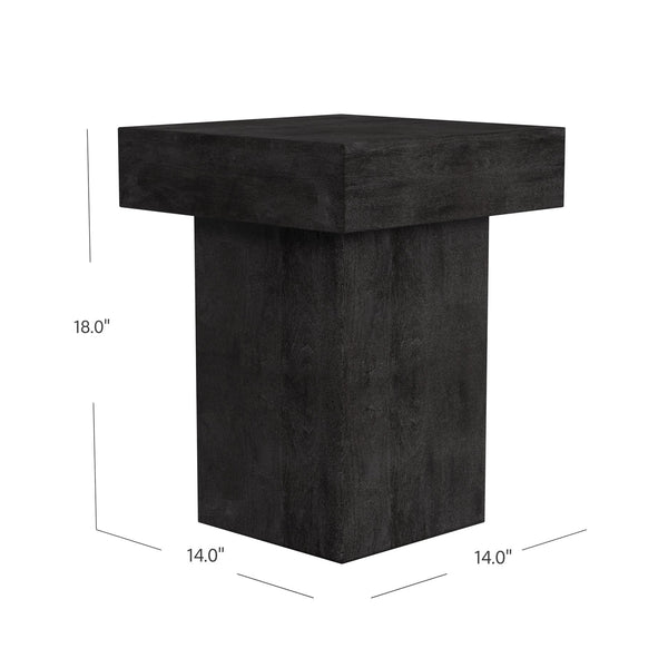 Basset Mirror Padula Small End Table - Modern Minimalist Design In Matte Black For Elegant Living Spaces Black Mango Veneers 9410-lr-250