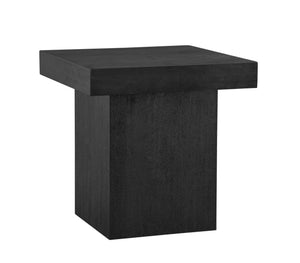 Basset Mirror Padula Large End Table - Modern Minimalist Design In Matte Black, Solid Wood Elegance For Any Space Black Mango Veneers 9410-lr-251