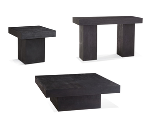 Basset Mirror Padula Large End Table - Modern Minimalist Design In Matte Black, Solid Wood Elegance For Any Space Black Mango Veneers 9410-lr-251