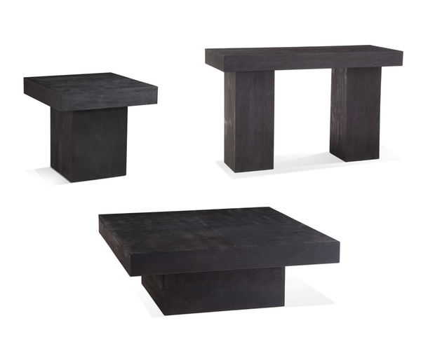 Basset Mirror Padula Large End Table - Modern Minimalist Design In Matte Black, Solid Wood Elegance For Any Space Black Mango Veneers 9410-lr-251