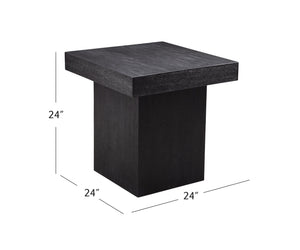 Basset Mirror Padula Large End Table - Modern Minimalist Design In Matte Black, Solid Wood Elegance For Any Space Black Mango Veneers 9410-lr-251
