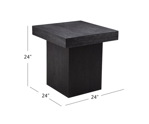 Basset Mirror Padula Large End Table - Modern Minimalist Design In Matte Black, Solid Wood Elegance For Any Space Black Mango Veneers 9410-lr-251