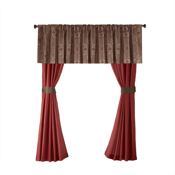 JLA Home Madison Park Essentials - 24 Luxurious Jacquard Faux-Silk 24-Piece Bedroom Ensemble with Medallion Embroidery, Valances & Pillows 90 L x 90 W x 1.5H MPE10-707