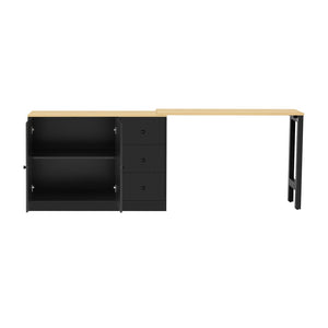 English Elm U_style Extendable Wooden Sideboard with 3 Drawers and 2 Doors for Entryway Living Room N711P334768O