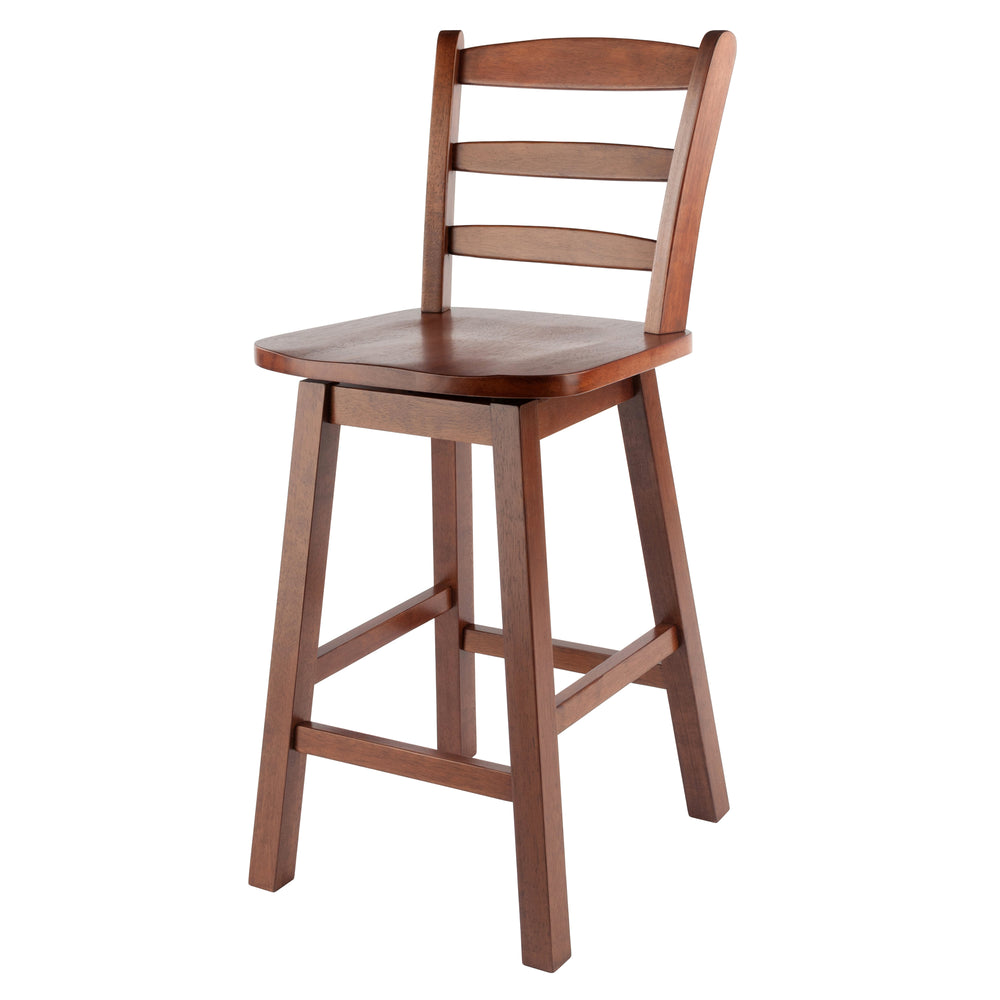 Winsome Wood Scalera Ladder-back Swivel Seat Counter Stool In Walnut - Stylish, Comfortable, And Durable Design Walnut Solid Wood ,Metal 94104-winsome-wood