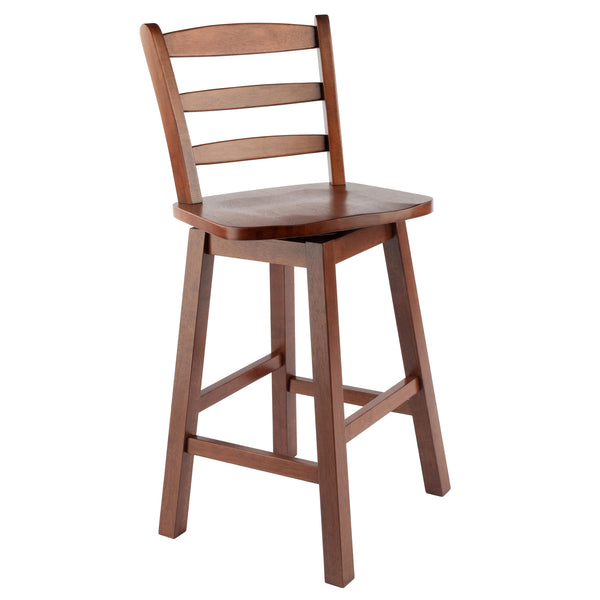 Winsome Wood Scalera Ladder-back Swivel Seat Counter Stool In Walnut - Stylish, Comfortable, And Durable Design Walnut Solid Wood ,Metal 94104-winsome-wood