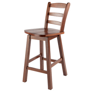Winsome Wood Scalera Ladder-back Swivel Seat Counter Stool In Walnut - Stylish, Comfortable, And Durable Design Walnut Solid Wood ,Metal 94104-winsome-wood