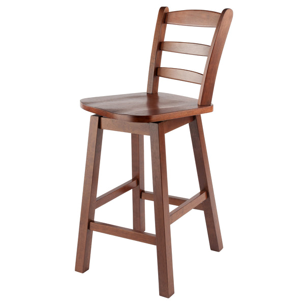 Winsome Wood Scalera Ladder-back Swivel Seat Counter Stool In Walnut - Stylish, Comfortable, And Durable Design Walnut Solid Wood ,Metal 94104-winsome-wood