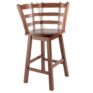 Winsome Wood Scalera Ladder-back Swivel Seat Counter Stool In Walnut - Stylish, Comfortable, And Durable Design Walnut Solid Wood ,Metal 94104-winsome-wood