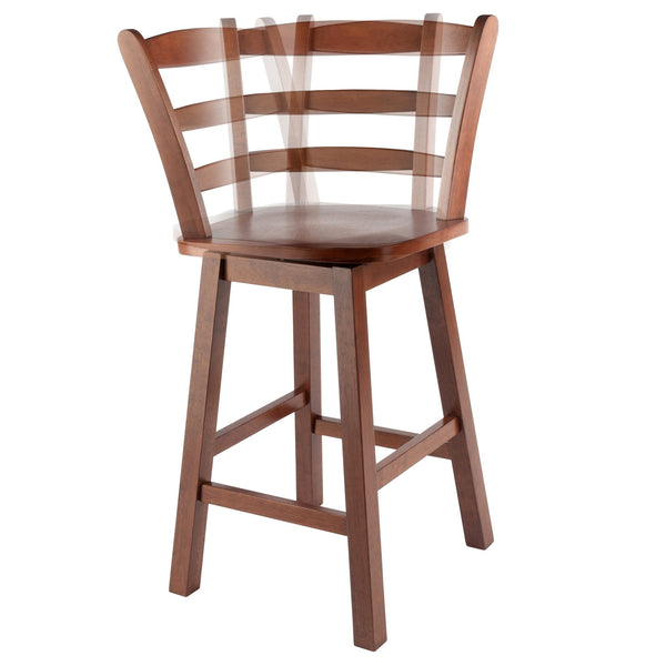 Winsome Wood Scalera Ladder-back Swivel Seat Counter Stool In Walnut - Stylish, Comfortable, And Durable Design Walnut Solid Wood ,Metal 94104-winsome-wood