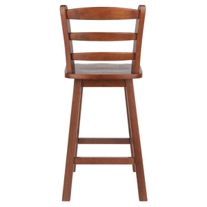 Winsome Wood Scalera Ladder-back Swivel Seat Counter Stool In Walnut - Stylish, Comfortable, And Durable Design Walnut Solid Wood ,Metal 94104-winsome-wood