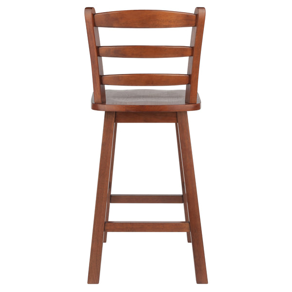 Winsome Wood Scalera Ladder-back Swivel Seat Counter Stool In Walnut - Stylish, Comfortable, And Durable Design Walnut Solid Wood ,Metal 94104-winsome-wood