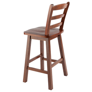 Winsome Wood Scalera Ladder-back Swivel Seat Counter Stool In Walnut - Stylish, Comfortable, And Durable Design Walnut Solid Wood ,Metal 94104-winsome-wood