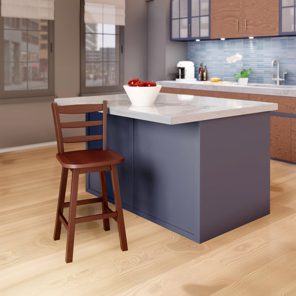 Winsome Wood Scalera Ladder-back Swivel Seat Counter Stool In Walnut - Stylish, Comfortable, And Durable Design Walnut Solid Wood ,Metal 94104-winsome-wood