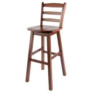 Winsome Wood Scalera Ladder-back Swivel Seat Bar Stool In Rich Walnut - Classic Design For Comfort & Style Walnut Solid Wood ,Metal 94109-winsome-wood