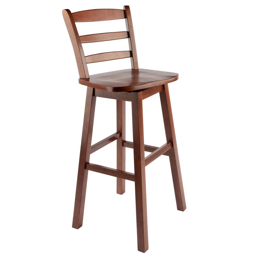 Winsome Wood Scalera Ladder-back Swivel Seat Bar Stool In Rich Walnut - Classic Design For Comfort & Style Walnut Solid Wood ,Metal 94109-winsome-wood
