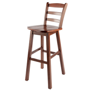 Winsome Wood Scalera Ladder-back Swivel Seat Bar Stool In Rich Walnut - Classic Design For Comfort & Style Walnut Solid Wood ,Metal 94109-winsome-wood