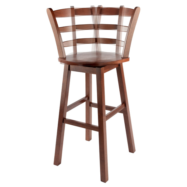 Winsome Wood Scalera Ladder-back Swivel Seat Bar Stool In Rich Walnut - Classic Design For Comfort & Style Walnut Solid Wood ,Metal 94109-winsome-wood