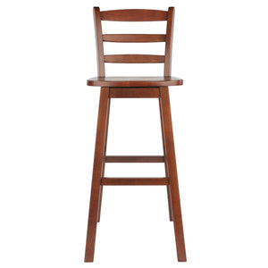 Winsome Wood Scalera Ladder-back Swivel Seat Bar Stool In Rich Walnut - Classic Design For Comfort & Style Walnut Solid Wood ,Metal 94109-winsome-wood