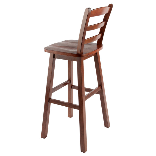 Winsome Wood Scalera Ladder-back Swivel Seat Bar Stool In Rich Walnut - Classic Design For Comfort & Style Walnut Solid Wood ,Metal 94109-winsome-wood