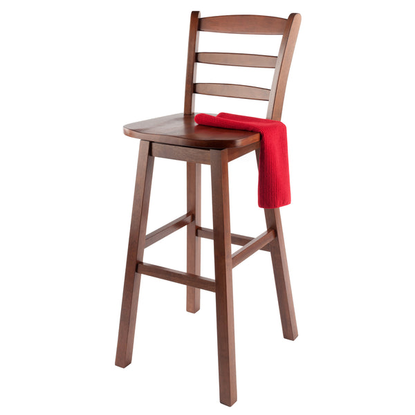 Winsome Wood Scalera Ladder-back Swivel Seat Bar Stool In Rich Walnut - Classic Design For Comfort & Style Walnut Solid Wood ,Metal 94109-winsome-wood