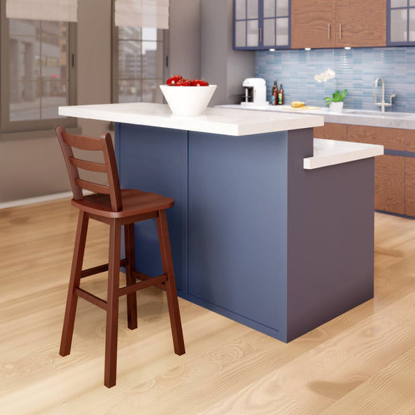 Winsome Wood Scalera Ladder-back Swivel Seat Bar Stool In Rich Walnut - Classic Design For Comfort & Style Walnut Solid Wood ,Metal 94109-winsome-wood