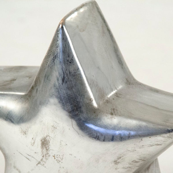 Zentique Distressed Metallic Silver Vase with Aged Glaze — Timeless Stoneware Accent for Elegant Home Decor W7.5 x H7.5 x D3.5 9410S A840