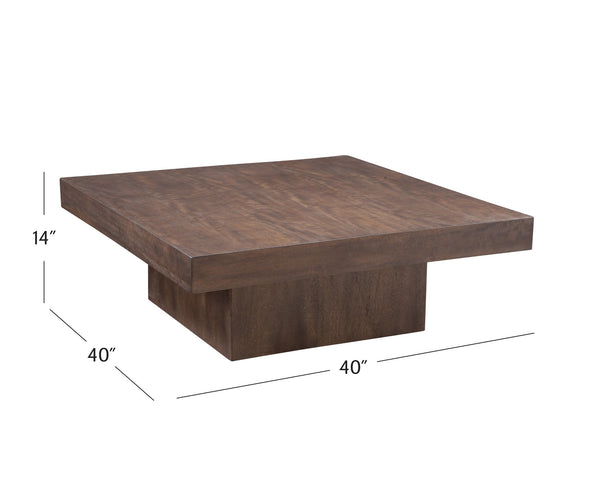 Basset Mirror Padula Brown Oak Cocktail Table – Modern Solid Wood Design With Rich Dark Finish For Timeless Elegance Brown Mango Veneers 9411-lr-130