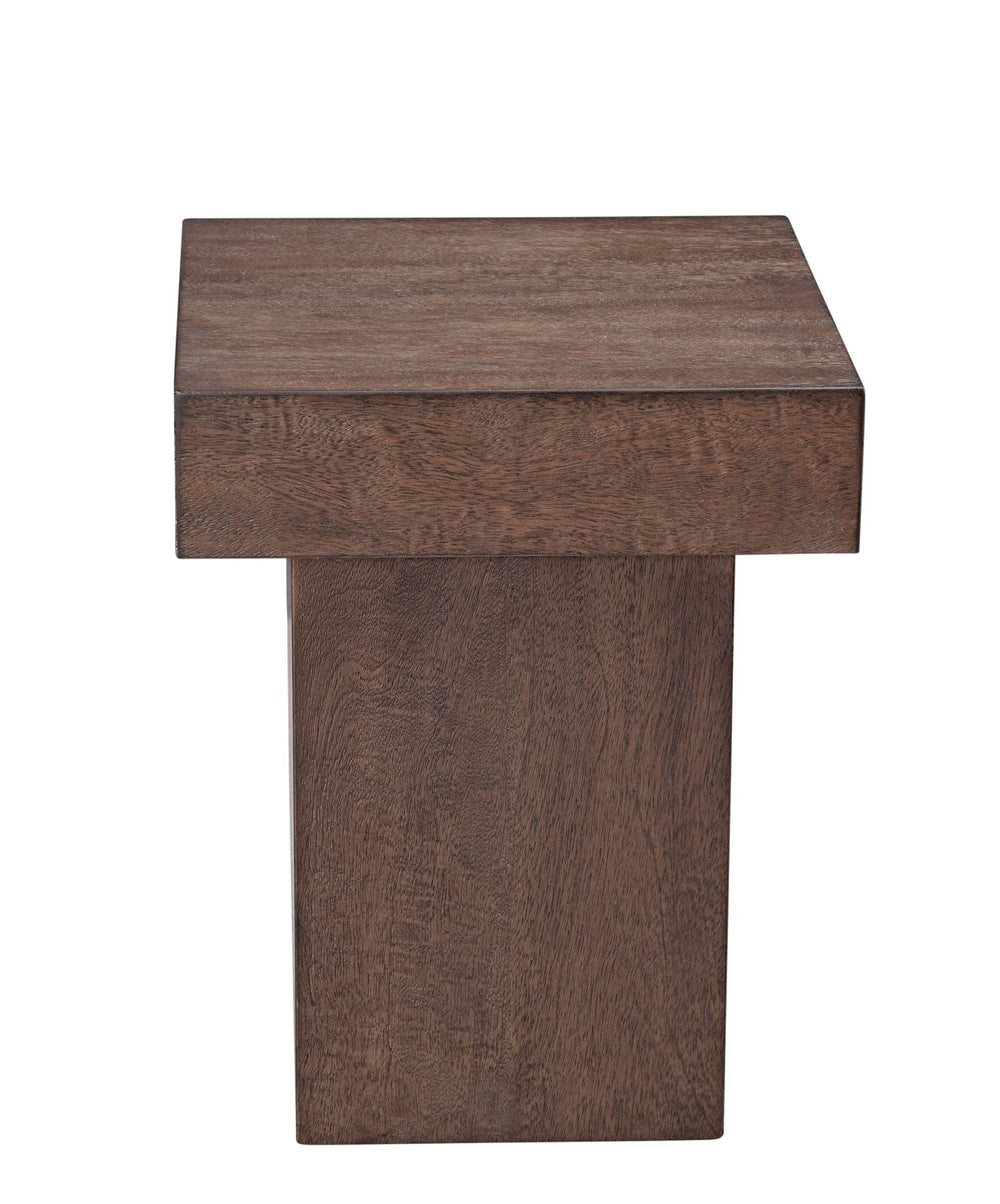 Basset Mirror Padula Brown End Table - Solid Wood & Mango Veneers In Rich Dark Finish For Modern Living Spaces Brown Mango Veneers 9411-lr-250