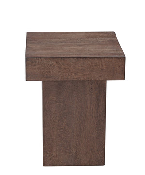 Basset Mirror Padula Brown End Table - Solid Wood & Mango Veneers In Rich Dark Finish For Modern Living Spaces Brown Mango Veneers 9411-lr-250